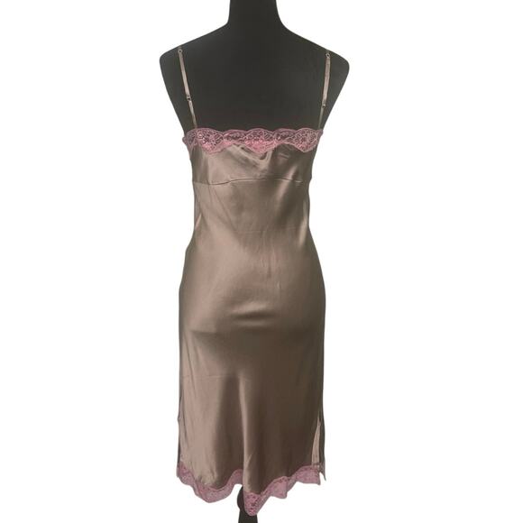 NWT - Gold Hawk Razer Silk Slip Dress - Picture 3 of 6